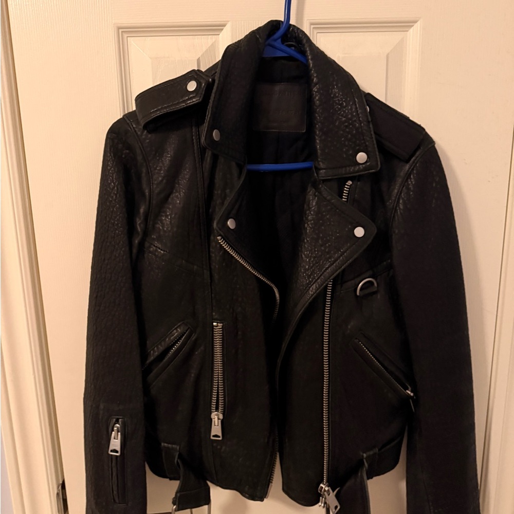 All Saints Balfern Black Leather Jacket